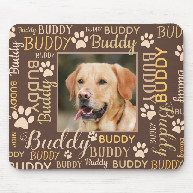 Mousepad A foto personalizada nomeia o cão de | (Frente)