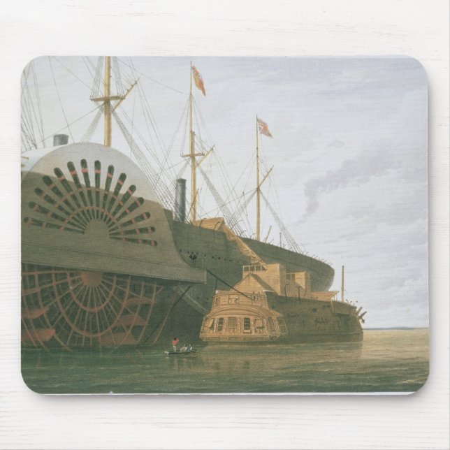 Mousepad A fragata velha HMS Agamemnon com seu peso de c (Frente)