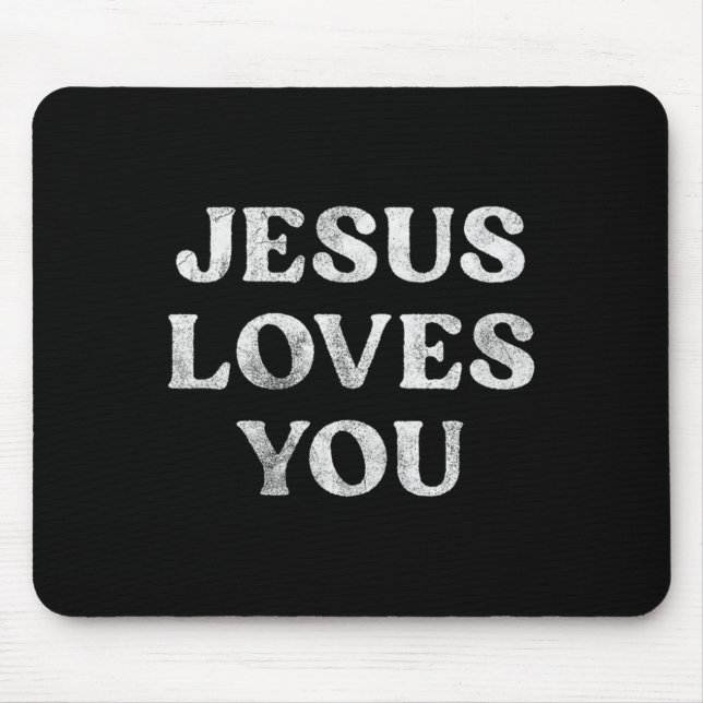 Mousepad A Frase Jesus Te Ama Em Um Tri-blend Premium  (Frente)