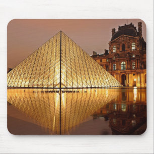 Mousepad A galeria do Louvre, Paris na noite
