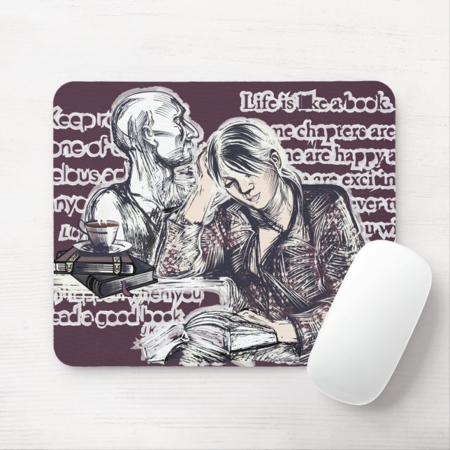 Mousepad A garota lendo um livro (Com mouse)