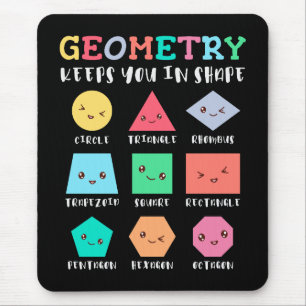 Mousepad A geometria mantém você em forma, formas geométric