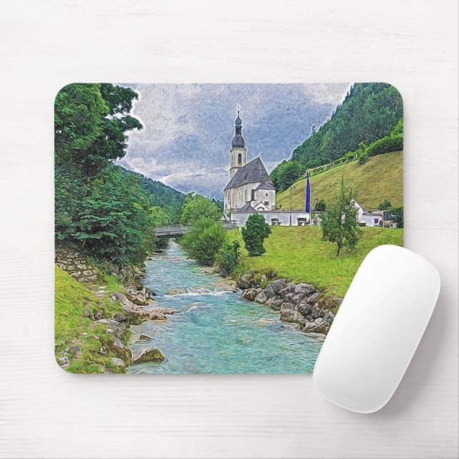 Mousepad A igreja em Ramsau - idyll (Com mouse)
