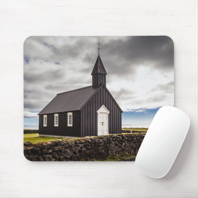 Mousepad A Igreja Negra De Budir, Islândia (Com mouse)