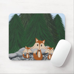 Mousepad A Ilustração da Família Fox
