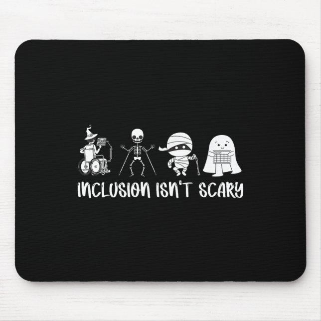 Mousepad A inclusão não é assustadora, professor esqueleto  (Frente)