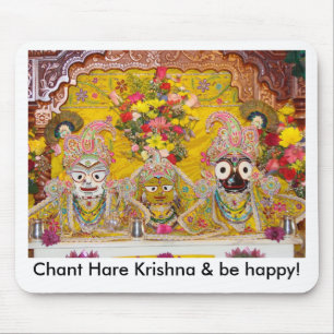 Mousepad A lebre Krishna do canto & esteja feliz!