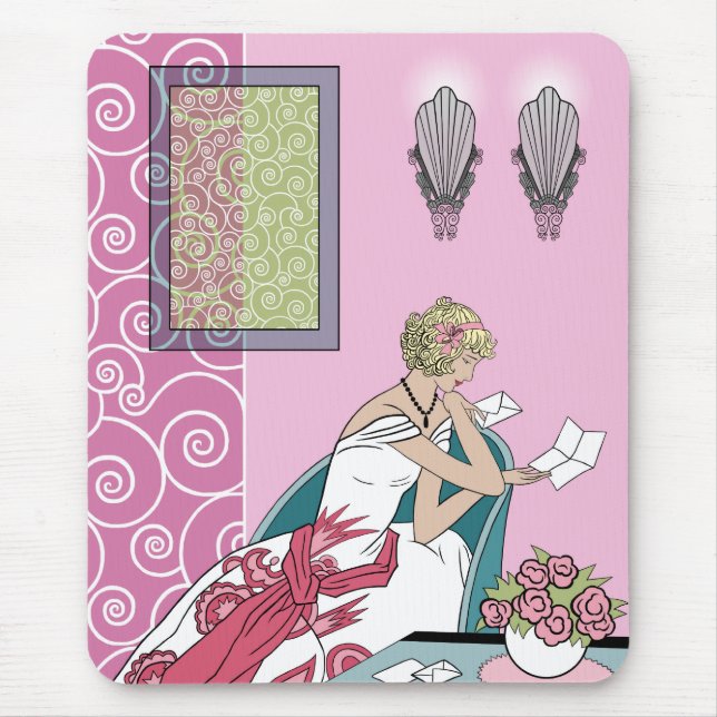 Mousepad A letra de Clarice - design da forma do art deco (Frente)
