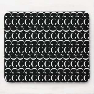Mousepad A letra inicial G do monograma, escolhe a cor do