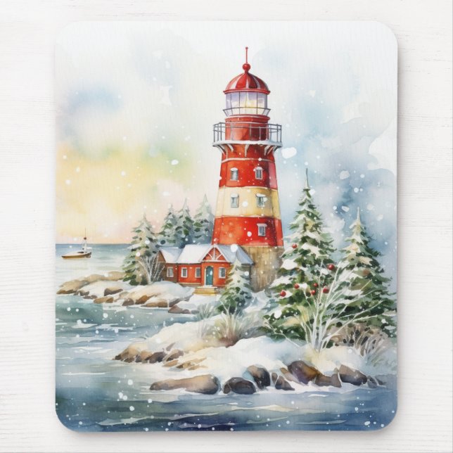 Mousepad A Lighthouse in Winter (Frente)