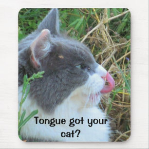 Mousepad A língua obteve seu gato? Pia batismal de Hank
