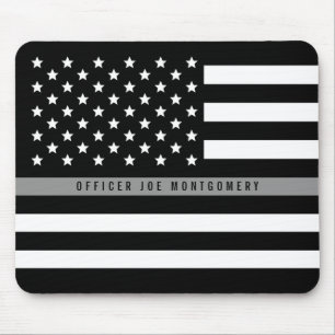 Mousepad A linha cinzenta fina bandeira americana adiciona