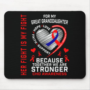 Mousepad A Luta da Bisneta Conscientização sobre CHD Coraçã