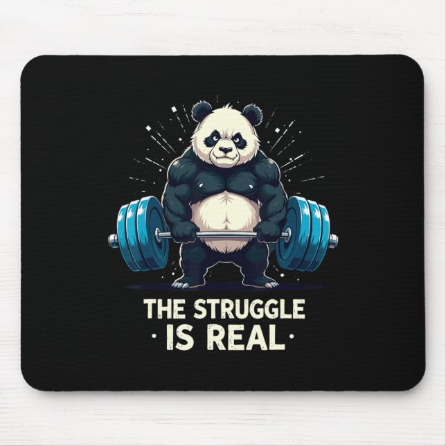 Mousepad A Luta É Um Motivo Engraçado Para O Egim Panda Wor (Frente)