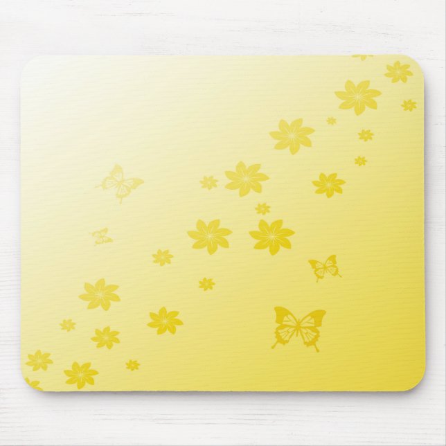 Mousepad A luz do sol floresce borboletas de n (Frente)