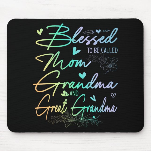 Mousepad A Mãe Vovó E Excelente Vovó Floral (Frente)