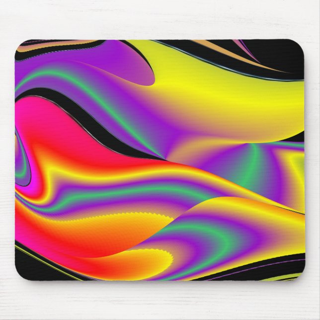 Mousepad A magia das cores do Rainbowart Abstrato 3D (Frente)