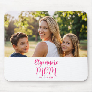Mousepad A mamãe estabeleceu o nome do script rosa
