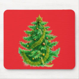 Mousepad A Mandelbrot Christas Tree With Red & Green Bulbs