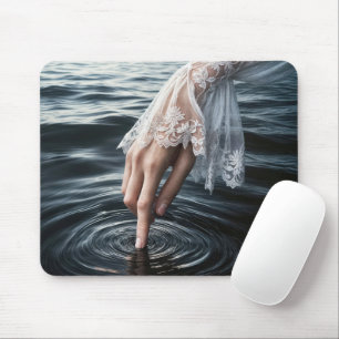 Mousepad A mão da mulher tocando água