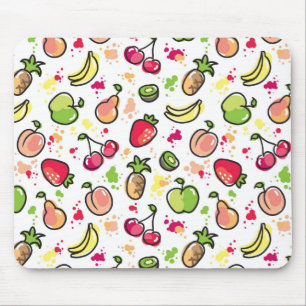 Mousepad a mão tirada frutifica teste padrão