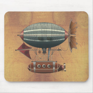 Mousepad A máquina de vôo de Steampunk do Aleutian do