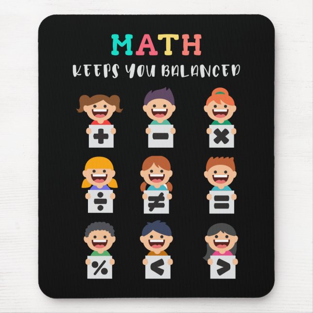 Mousepad A matemática mantém você equilibrado (Frente)