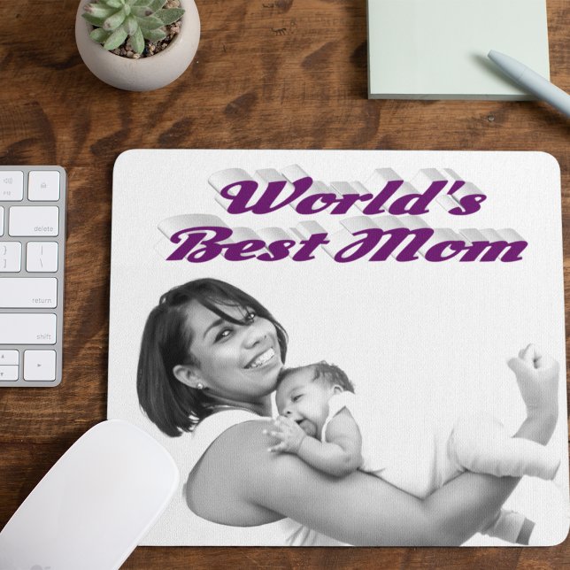 Mousepad A melhor foto roxa da mãe (Criador carregado)