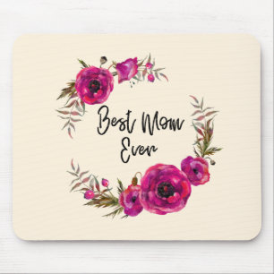 Mousepad A melhor mamã da grinalda fúcsia cor-de-rosa da