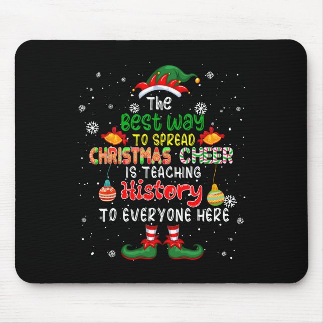 Mousepad A melhor maneira de espalhar alegria natalina é en (Frente)
