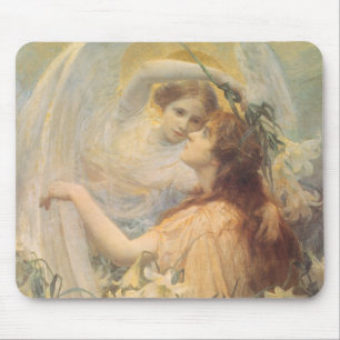 Mousepad A mensagem de Angel de George Swather, Vintage Art