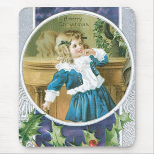 Mousepad "A Merry Christmas" Garota de Azul