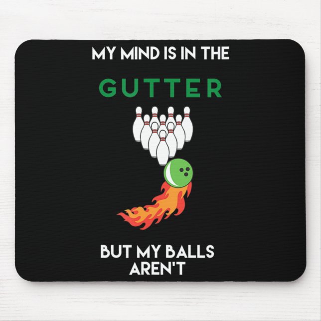 Mousepad A Minha Mente Está Na Bebendo Da Boliche De Roupa (Frente)