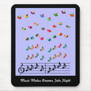 Mousepad A música do KRW faz sonhos tomar o vôo