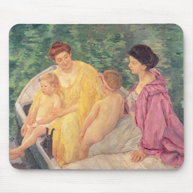 Mousepad A natação ou duas mães & suas crianças em a (Frente)