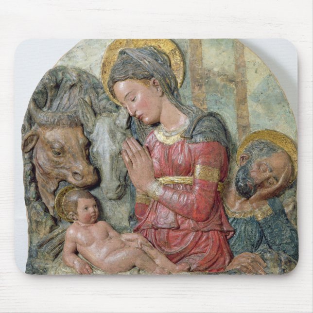 Mousepad A natividade, c.1460 (terracotta pintado) (Frente)