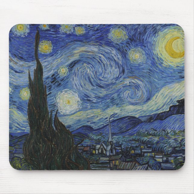 Mousepad A Noite Estrelada de Vincent van Gogh (Frente)