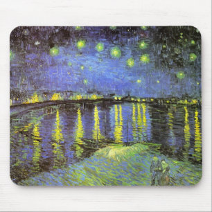 Mousepad A noite estrelado de Vincent van Gogh sobre o