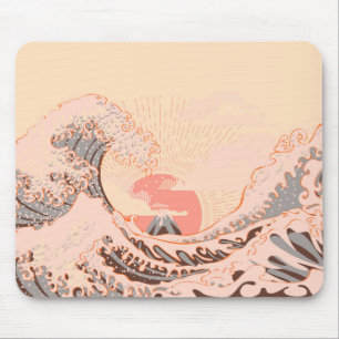 Mousepad A onda de excelentes de kanagawa no nascer do sol