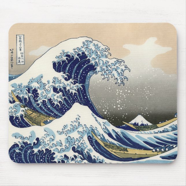 Mousepad A onda Excelente de Kanagawa - Katsushika Hokusai (Frente)