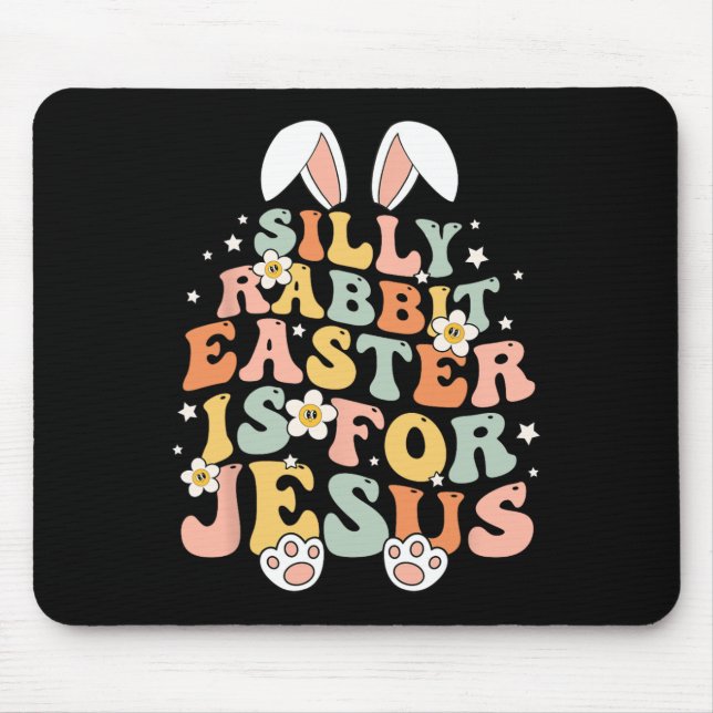 Mousepad A Páscoa De Coelho Bobo De Groovy É Para Jesus Cri (Frente)