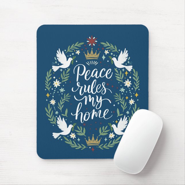 Mousepad A Paz Reina Em Minha Casa (Com mouse)