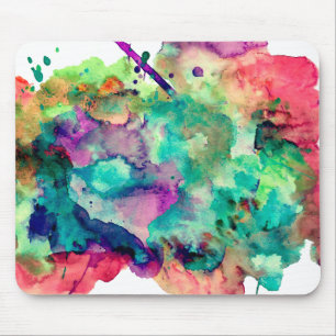 Mousepad A pintura colorida, original da aguarela espirra