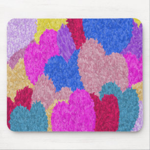 Mousepad A pintura de Abstrato de Corações Fragmentados