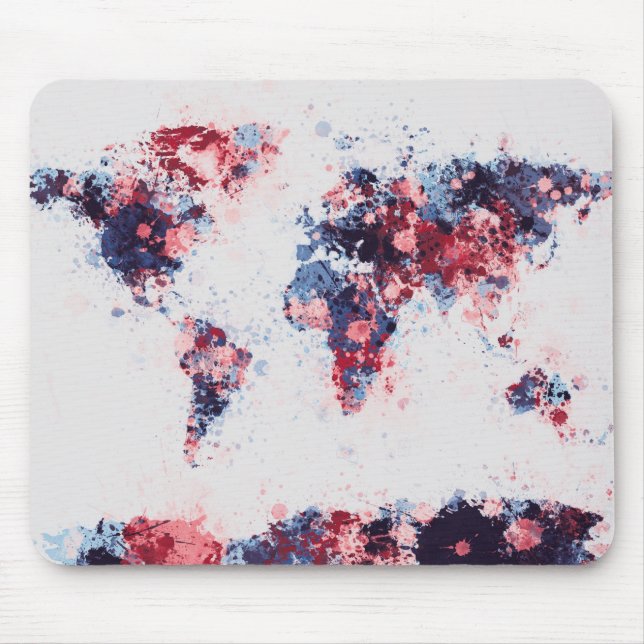 Mousepad A pintura do mapa do mundo espirra (Frente)