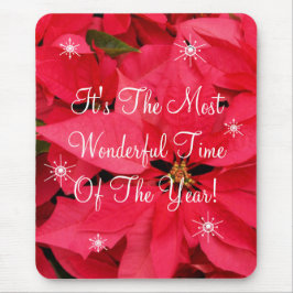 Mousepad A poinsétia vermelha floresce o Natal dos flocos