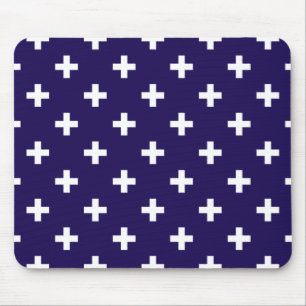 Mousepad A polca branca cruza a azul marinho
