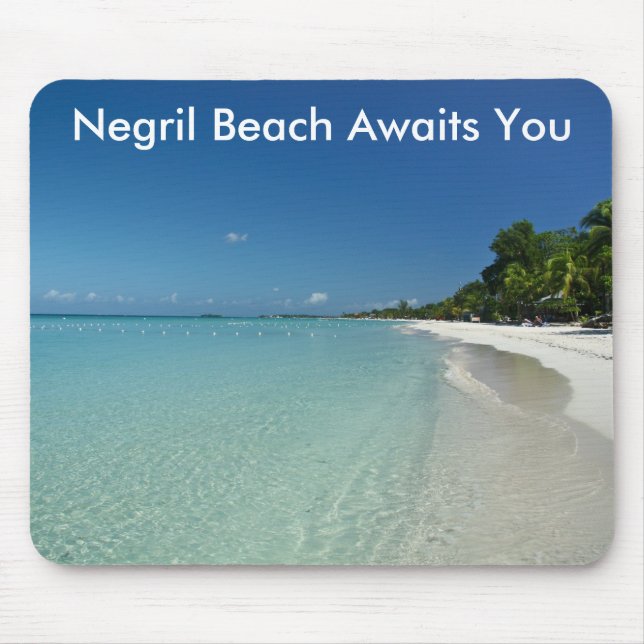 Mousepad A praia de Negril espera-o (Frente)