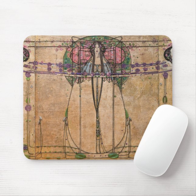 Mousepad A Rainha de maio por Margaret Macdonald Mackintosh (Com mouse)