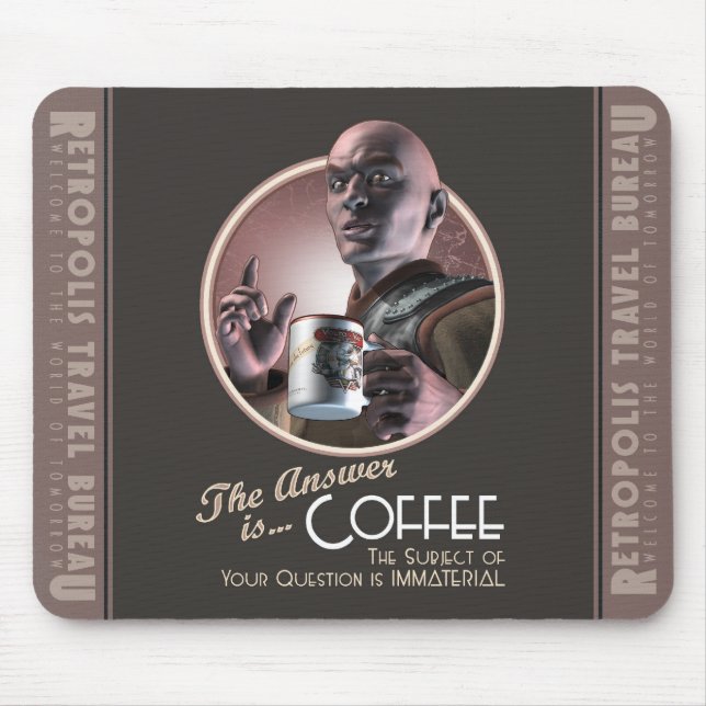 Mousepad A resposta é tapete do rato do café (Frente)